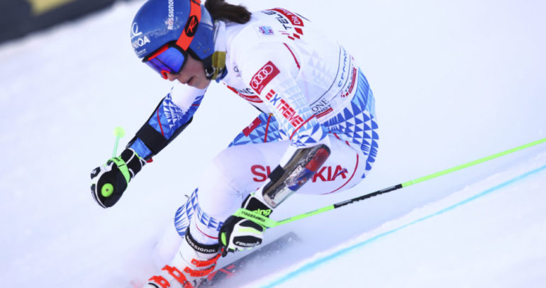 Petra Vlhová v 1. kole obrovského slalomu Svetového pohára v talianskom stredisku Sestriere