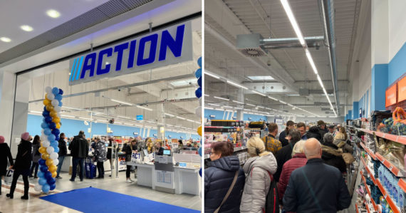 Otvorili super lacný obchod Action v Bratislave: Ľudia masovo nakupujú, majú plné košíky. V predajni sa tvoria dlhé rady