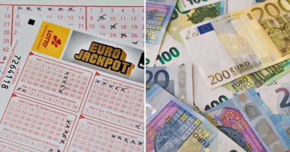 Koláž fotiek stieracieho žrebu a peňazí
