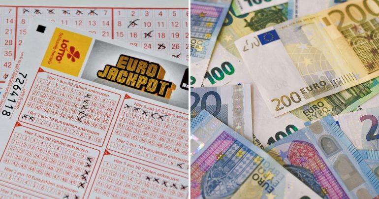 Koláž fotiek stieracieho žrebu a peňazí