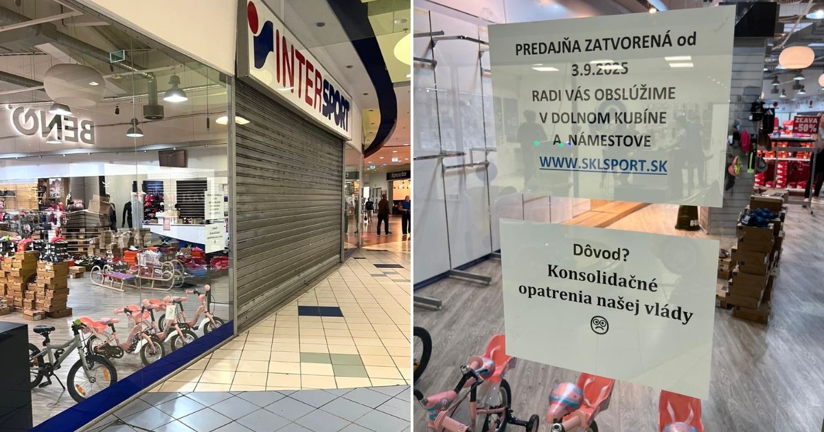 Zatvorená žilinská predajňa Intersport