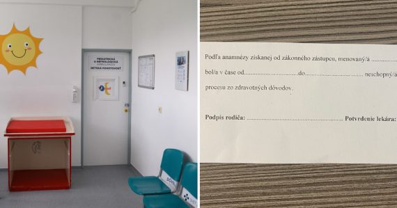 Exkluzívne: Detským ambulanciám došla trpezlivosť. Ospravedlnenky majú voľne dostupné v čakárni, môže si ich zobrať ktokoľvek