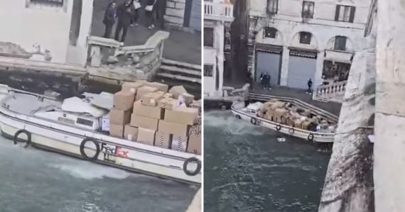 Krádež na vode sa vymkla kontrole: Žena doručovacím člnom narazila do historického mosta v Benátkach