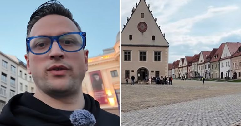 Americký turista v Bardejove