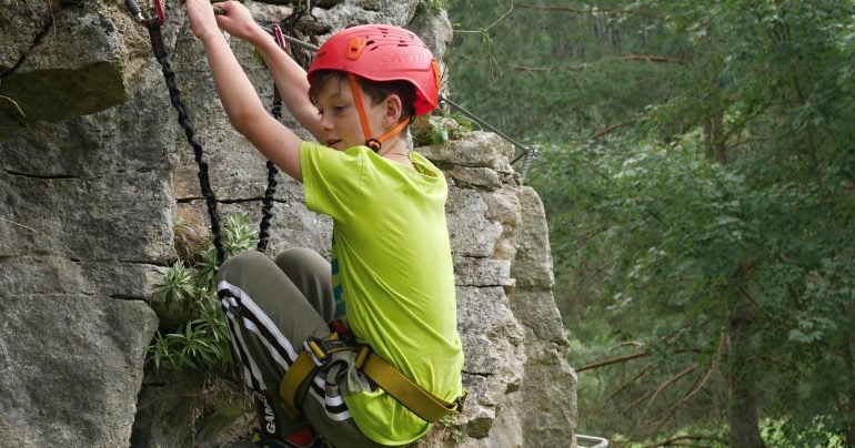 Detská ferrata v turistickom stredisku Čingov v Slovenskom raji