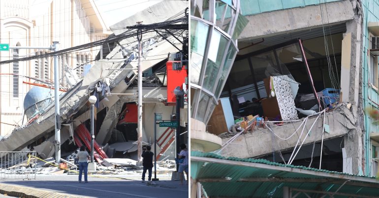Budovy poškodené zemetrasením na Filipínach
