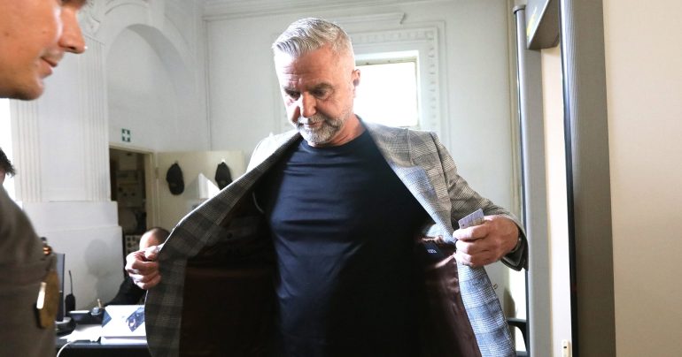 Obvinený Tibor Gašpar počas pojednávania v kauze Očistec