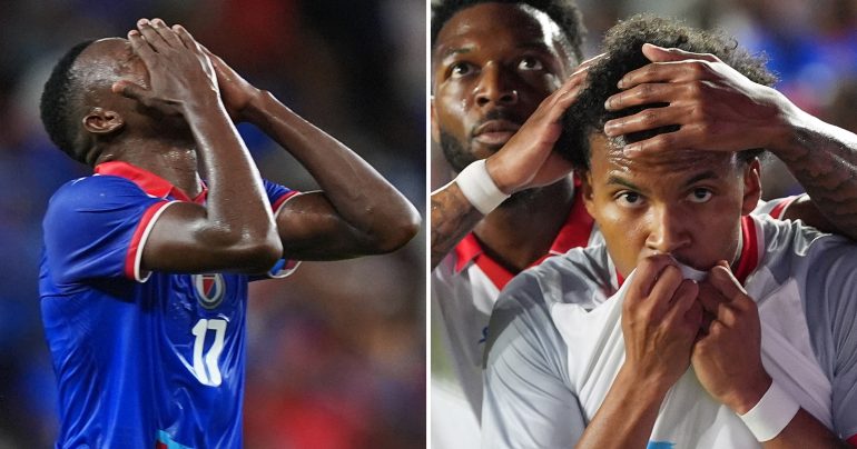Záber na futbalistov Haiti