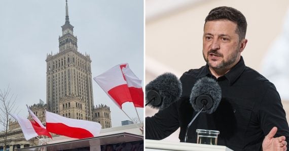 Ukrajinský prezident Zelenskyj a záber na Varšavu