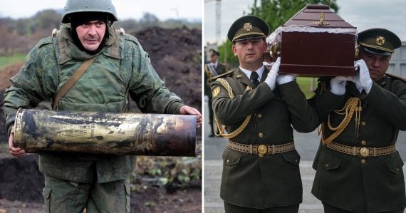 Záber na ruského vojaka a ukrajinský pohreb