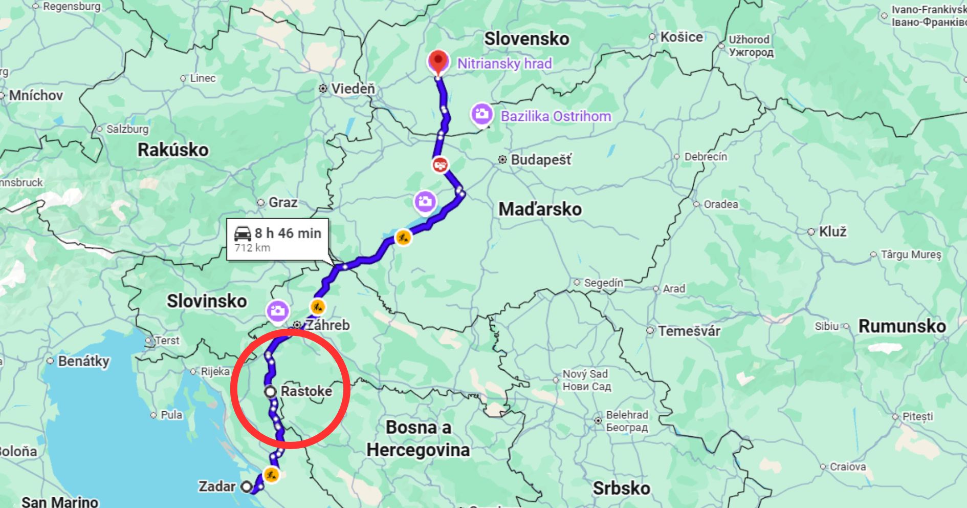 Dedina Rastoke na cestovateľskej mape