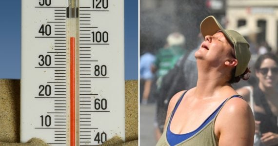 Teplomer ukazuje 40 stupňov