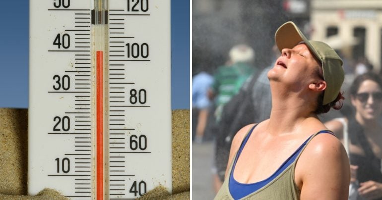 Teplomer ukazuje 40 stupňov