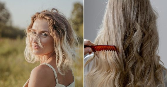 Blonďavá žena s vlnitými vlasmi