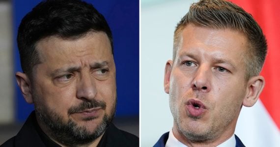 Volodymyr Zelenskyj a maďarský premiér Péter Magyar