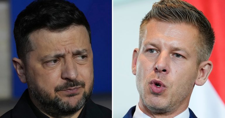 Volodymyr Zelenskyj a maďarský premiér Péter Magyar