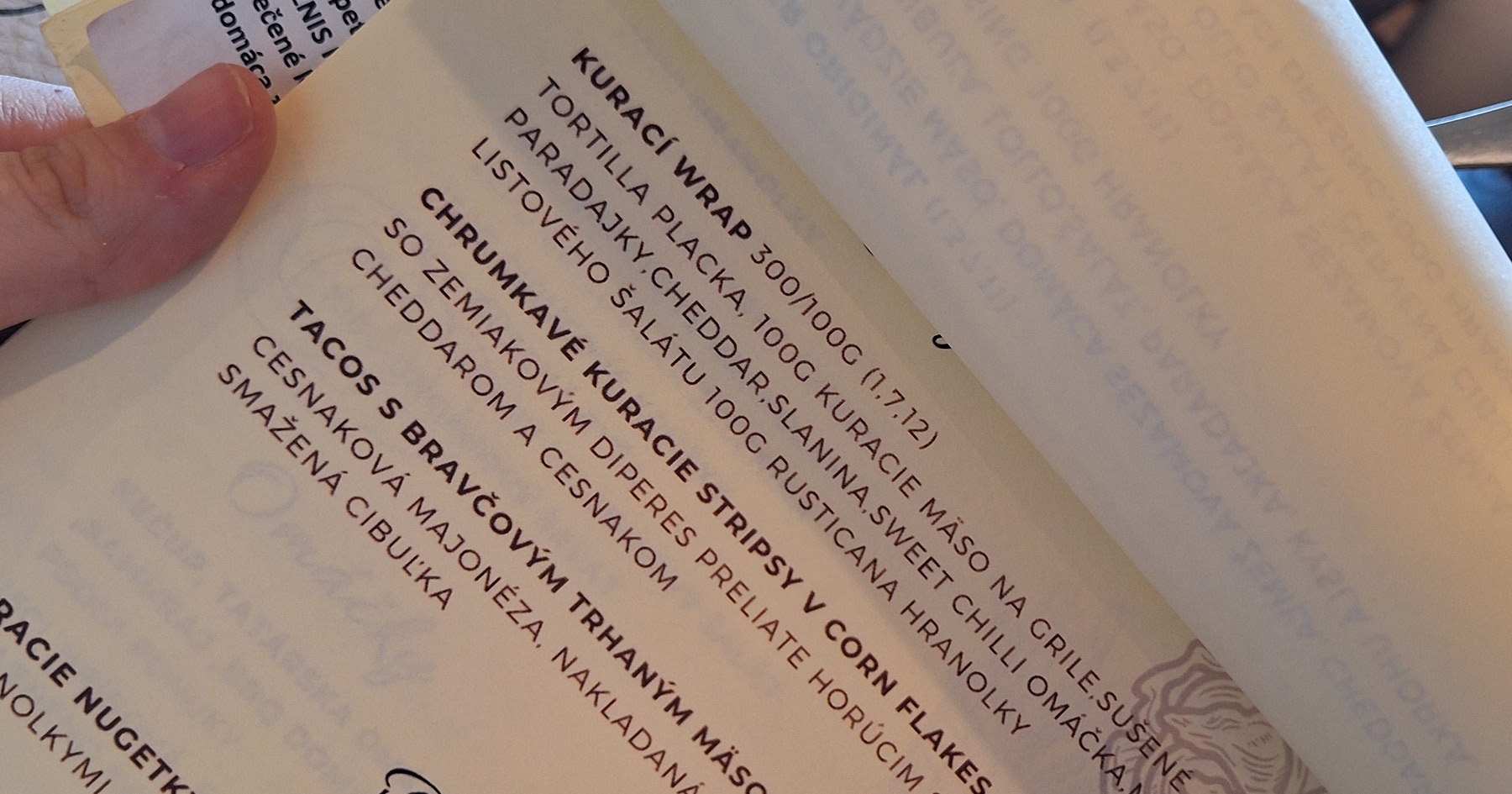Menu reštaurácie Zoraya zo šou Na nože
