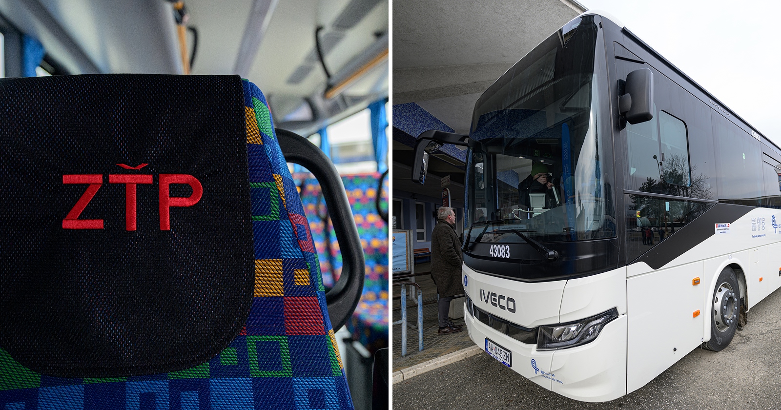 Miesto ZŤP v autobuse SAD a autobus SAD