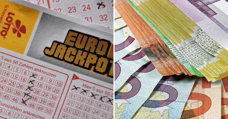 Vyplnený žreb eurojackpotu a eurobankovky
