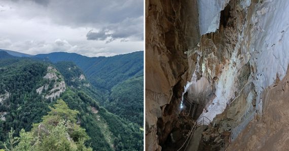 Harmanecká jaskyňa a výhľad na okolie