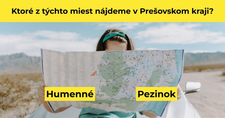 Žena hľadá na mape mesto Humenné