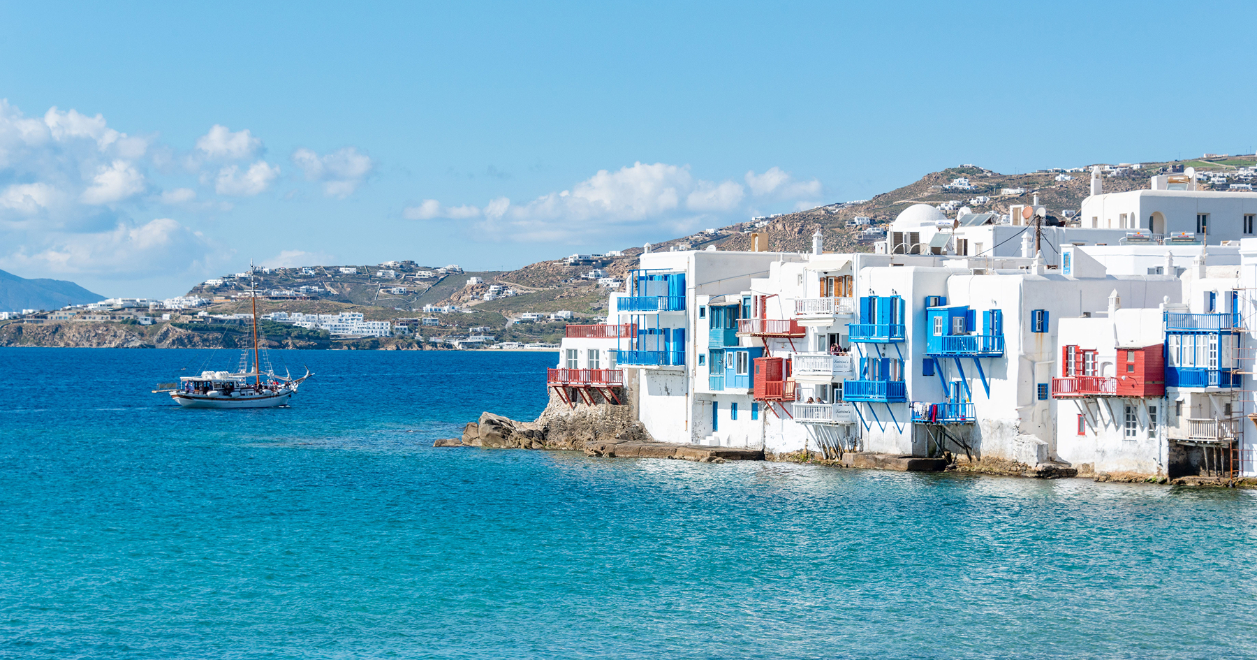 Ostrov Mykonos v Grécku