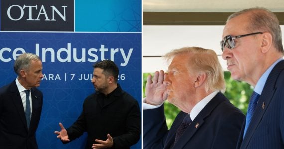 Kombosnímka zo začiatku samitu NATO