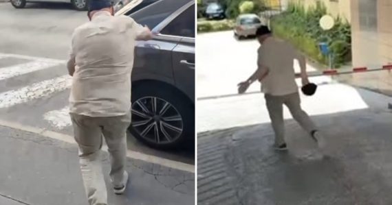 Matúš Oľha utekajúc pred novinármi
