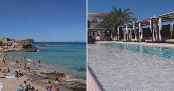 Pláž na Ibize a hotel Paradiso