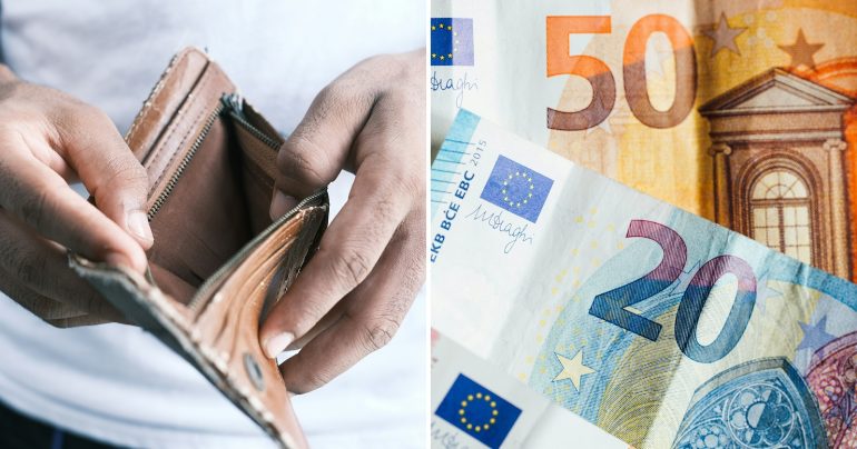 Prázdna peňaženka a eurá