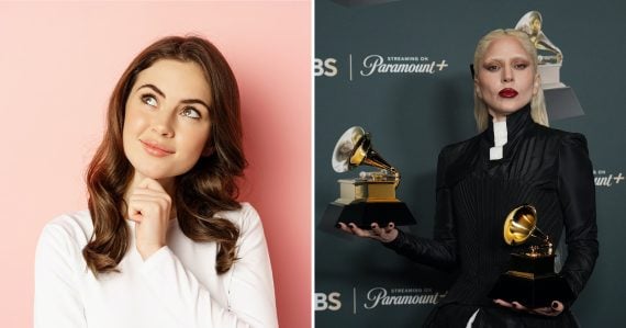 Rozmýšľajúce dievča a speváčka Lady Gaga