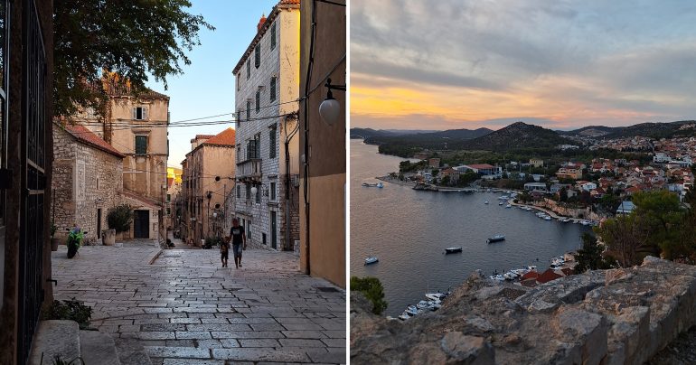 Ulice a riviéra v meste Šibenik