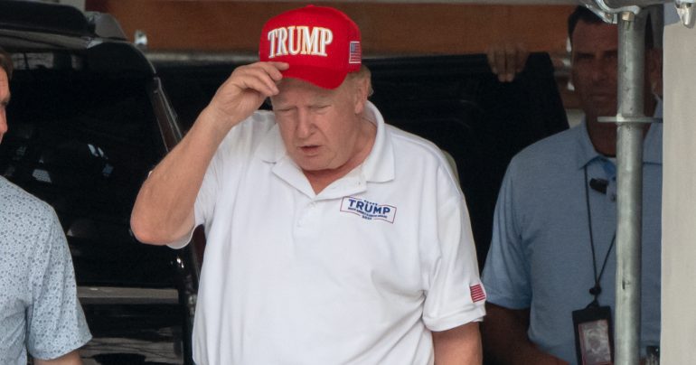 Záber na amerického prezidenta Donalda Trumpa
