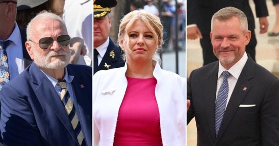Fotokoláž Zuzany Čaputovej, Ivana Gašparoviča a Petra Pellegriniho