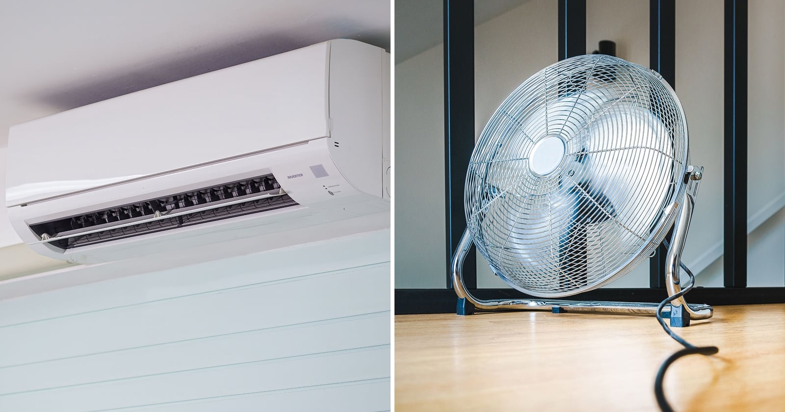Pohľad na klimatizáciu a ventilátor