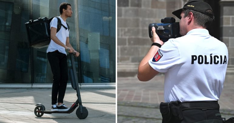 Kolobežkár a policajt