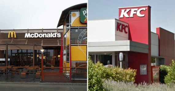Predajne McDonald's a KFC