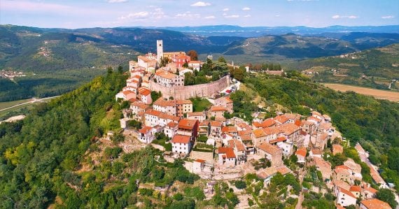 Mesto Motovun v Chorvátsku