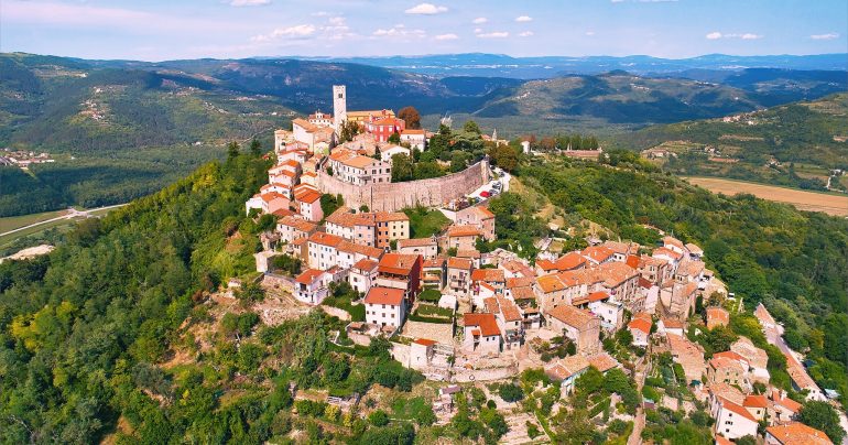 Mesto Motovun v Chorvátsku