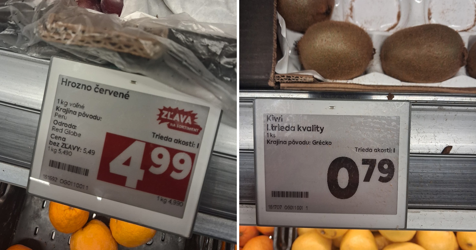 Nákup ovocia v Bille