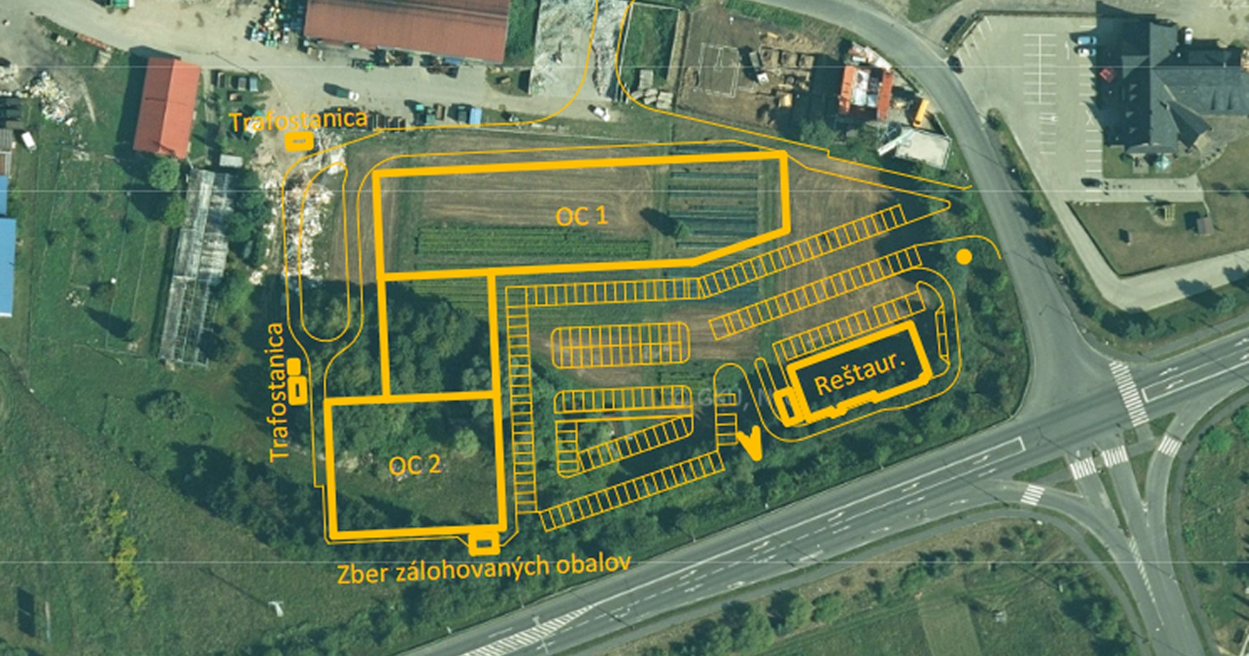 Mapa pripravovaného centra v Starej Ľubovni