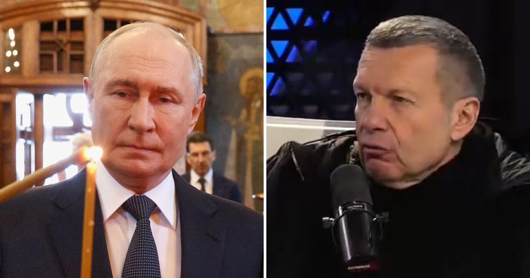 Vladimir Putin a propagandista Vladimir Soloviov