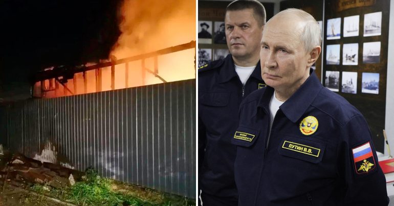 Požiar po útokoch a Vladimir Putin
