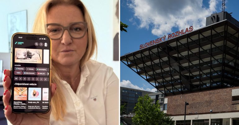 Martina Flašíková s novou aplikáciou a budova rozhlasu
