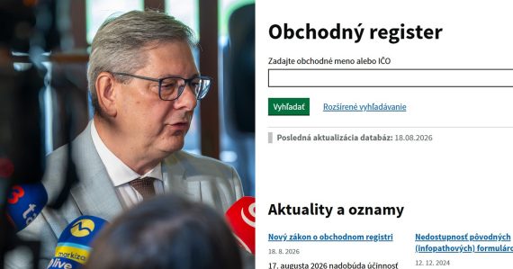 Minister Boris Susko a obchodný register