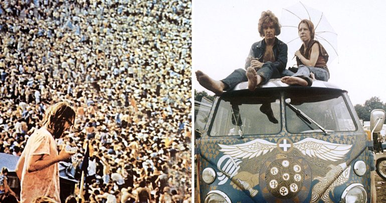 Woodstock a ľudia na aute
