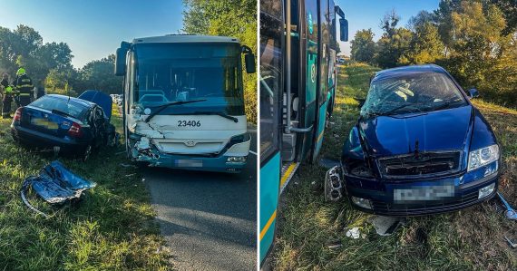 Nehodu autobusu a auta