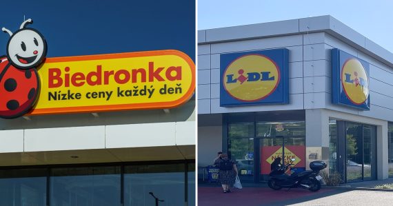 Predajne Biedornka a Lidl