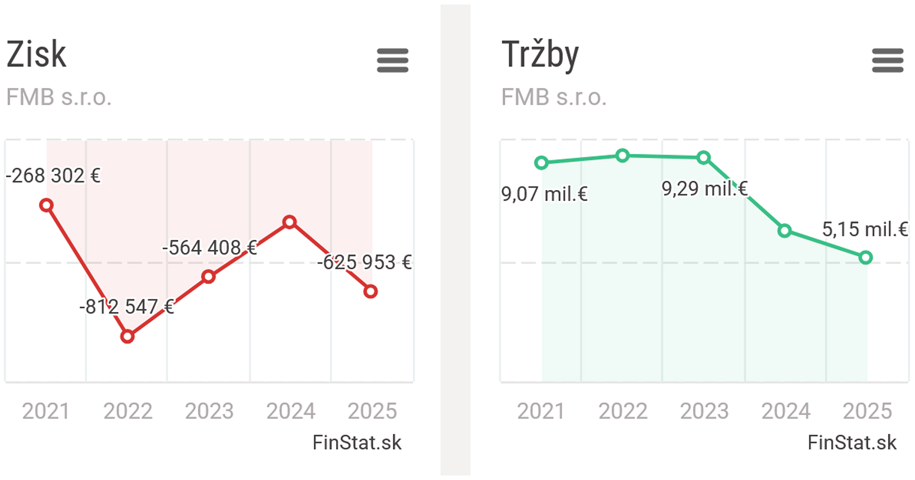 Hospodárske výsledky spoločnosti Fritzmeier