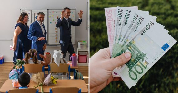 Minister školstva Tomáš Drucker v triede a peniaze